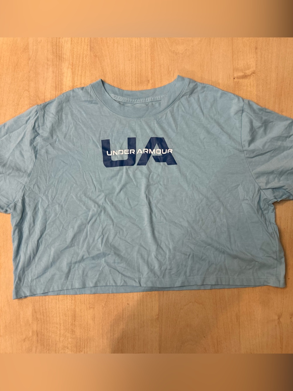 Under Armour Sky Blue Cropped UA Graphic Tee